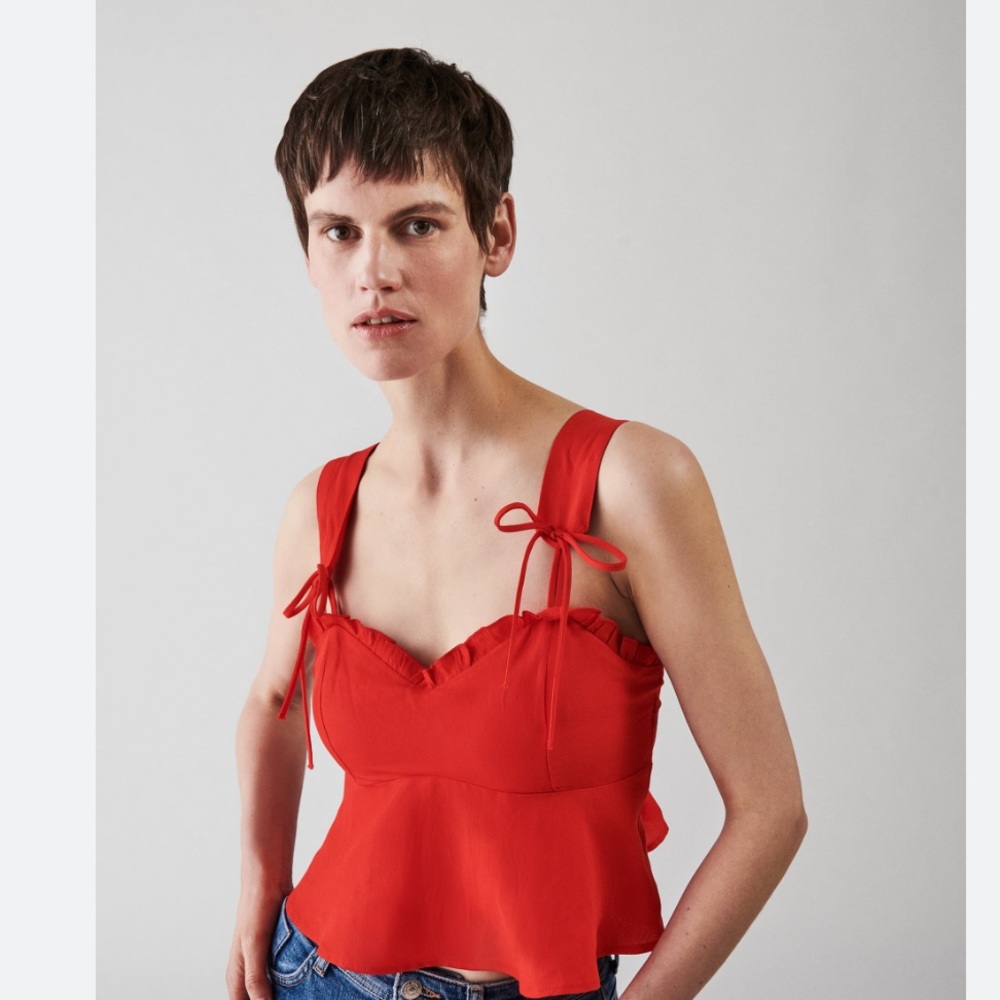 Zara Red Sleeveless Top